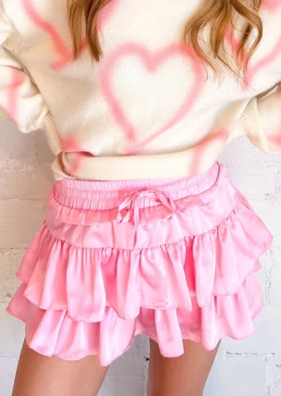 Day + Moon Best Day Ruffle Skort In Pink