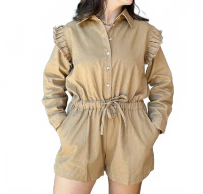 Day + Moon Billie Romper In Camel In Brown