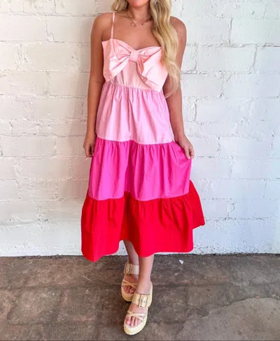 Day + Moon Blair Midi Dress In Pink