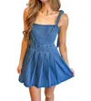 Day + Moon Bloom Mini Dress In Denim In Blue