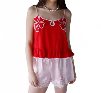 Day + Moon Blossom Babe Tank Top In Red