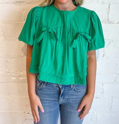 Day + Moon Bow And Tell Top In Green