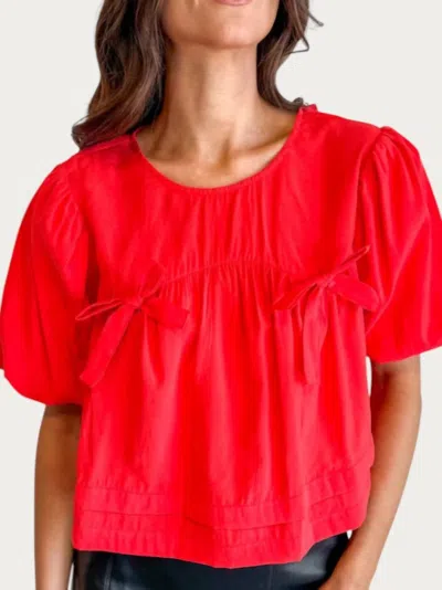 Day + Moon Bow And Tell Top In Red