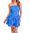 Day + Moon Brie Tiered Dress In Blue In Blue