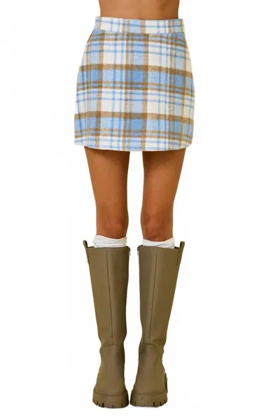 Day + Moon Brittany Mini Skirt In Light Blue