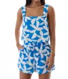 Day + Moon Brooke Tropical Floral Print Short Set In Blue/white In Multi