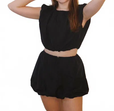 Day + Moon Bubble Pull-on Skirt In Black