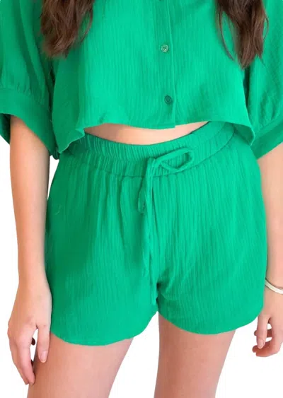 Day + Moon By The Pool Gauze Shorts In Green