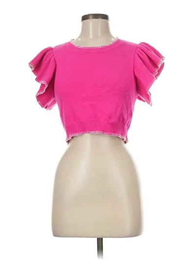 Pre-owned Day + Moon Cardigan Sweater In Pink