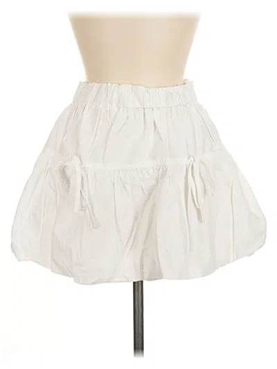 Pre-owned Day + Moon Casual Skirt In White