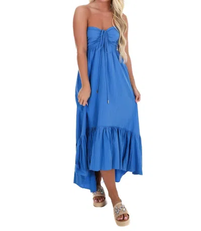 Day + Moon Catching Feelings Halter Midi Dress In Blue