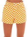 Day + Moon Checker Spirit Shorts In Sunkist In Multi