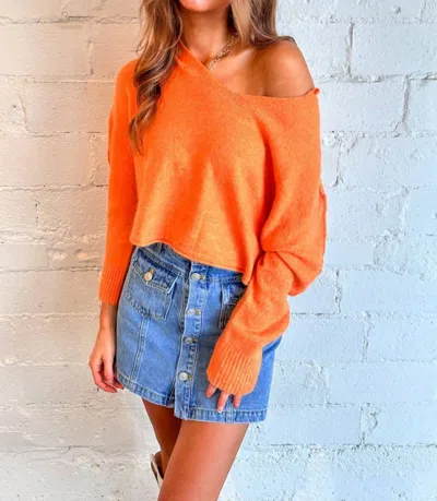 Day + Moon Cozy Forecast Sweater In Orange
