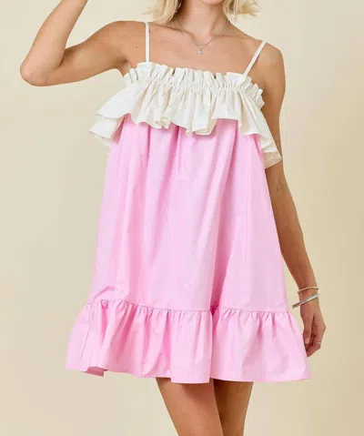 Day + Moon Cross Your Mind Babydoll Dress In Light Pink