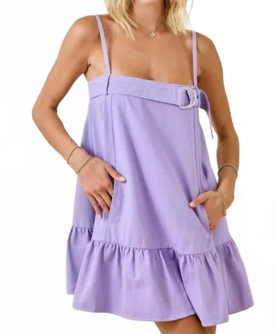 Day + Moon Crowd Pleaser Contrast Stitch Mini Dress In Lavender In Purple