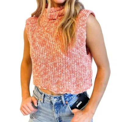 Day + Moon Dani Cropped Sweater In Orange