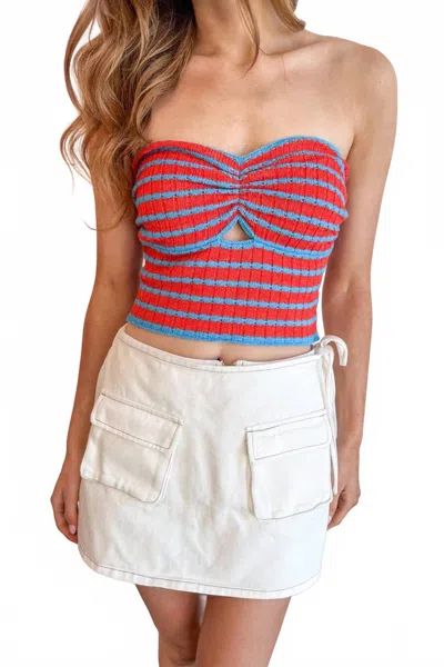 Day + Moon Denim Wrap Skort In White