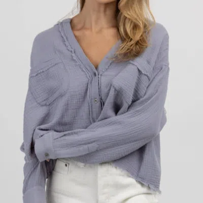 Day + Moon Dos Santos Textured Top In Gray