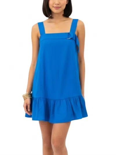 Day + Moon Drop Waist Denim Mini Dress In Blue