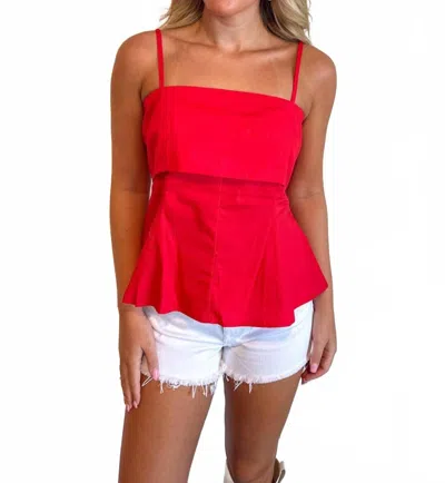 Day + Moon Easy Days Fit And Flare Top In Red