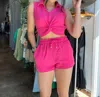 Day + Moon Elastic Waist Short In Pink In Pink