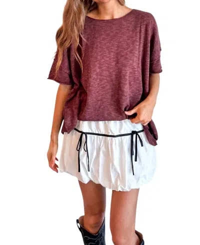 Day + Moon Emerson Balloon Mini Skirt In Ivory In Multi
