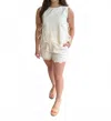 Day + Moon Emmy Cream Shorts & Top Set In White In White