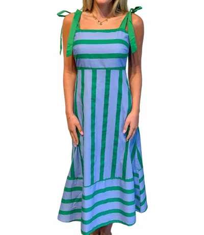 Day + Moon Erica Striped Dress In Blue/green