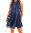 Day + Moon Falling Behind Halter Neck Mini Dress In Navy In Blue