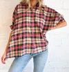 DAY + MOON FAVORITE FLANNEL TOP IN TAN