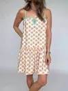 Day + Moon Floral Braided Strap Mini Dress In Multi In Metallic