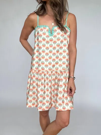 Day + Moon Floral Braided Strap Mini Dress In Multi