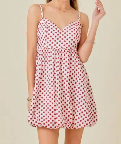 Day + Moon Floral Bubble Mini Dress In Red