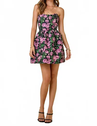 Day + Moon Floral Corset Mini Dress In Multi