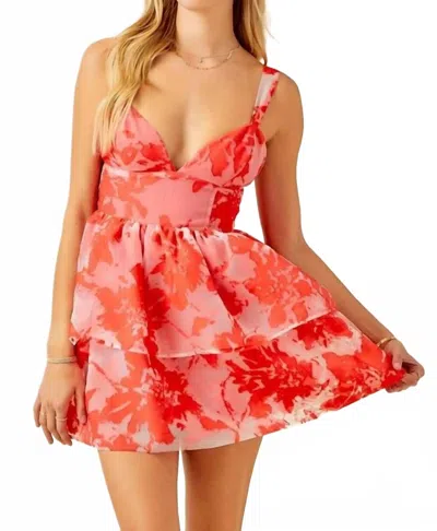 Day + Moon Floral Organza Tiered Romper Dress In Multi