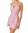 Day + Moon Floral Puzzle Mini Dress In Pink In Pink