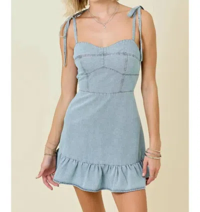 Day + Moon For Keeps Denim Mini Dress In Blue