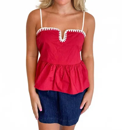 Day + Moon Game Day With Me Top In Crimson In Pink