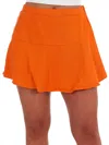 Day + Moon Glam Wrap Denim Mini Skort In Tangerine In Orange