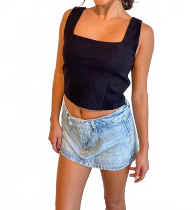 Day + Moon Isabella Square Neck Top In Black
