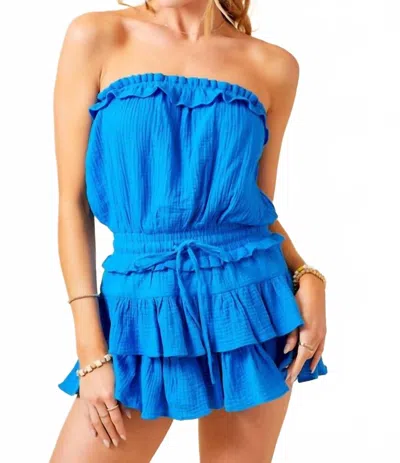 Day + Moon Island Ready Romper In Blue In Black