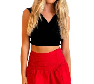 Day + Moon Just Perfect Ribbed Top In Black