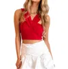 Day + Moon Just Perfect Ribbed Top In Red In Red