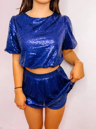 Day + Moon Kiki Crop Top In Navy In Blue