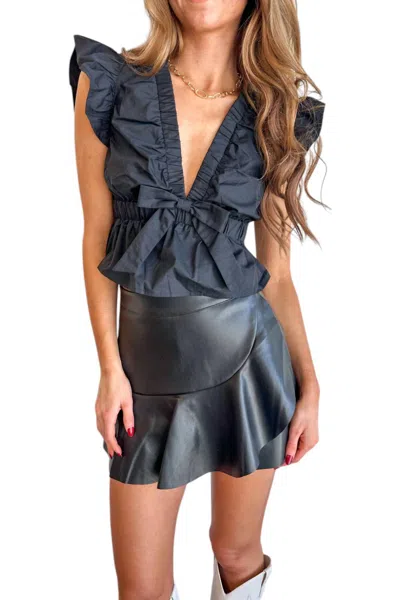 Day + Moon Kirby Babydoll Top In Black
