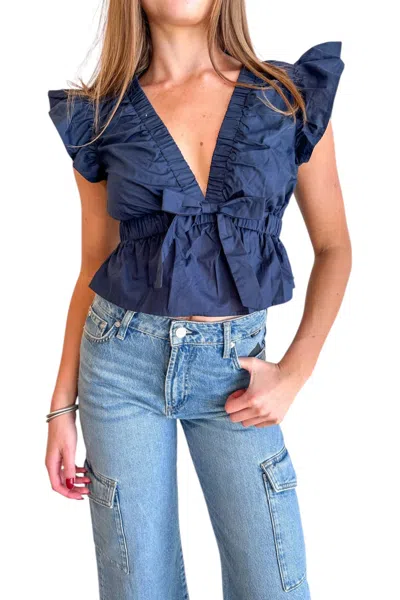 Day + Moon Kirby Babydoll Top In Navy In Blue