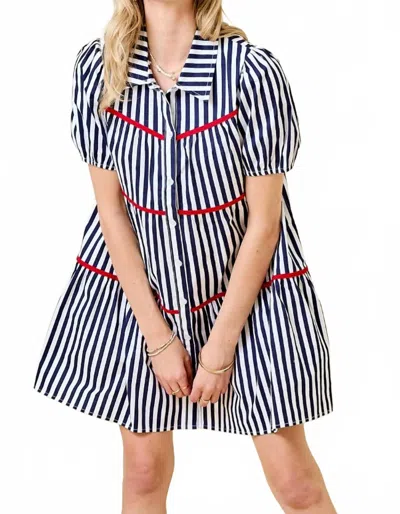 Day + Moon Lady Liberty Dress In Blue In Multi