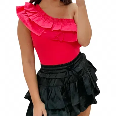 Day + Moon Life Of The Party Bodysuit In Candy Red