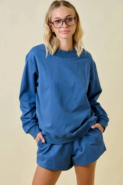 Day + Moon Madison Oversized Sweatshirt In Denim Blue