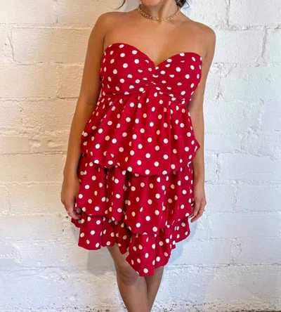Day + Moon Marlowe Polka Dot Dress In Red